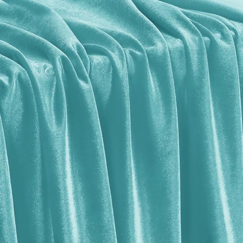 KKJIAF 2 Yard Aqua Sky Stretch Velvet Fabric 60" Wide for DIY Crafts - color: Aqua Sky, size: 2 Yard