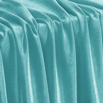 KKJIAF 2 Yard Aqua Sky Stretch Velvet Fabric 60" Wide for DIY Crafts - color: Aqua Sky, size: 2 Yard