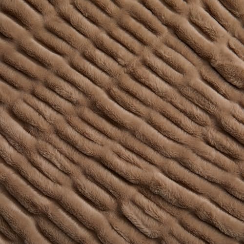 Springtree Home Luxury Micro Plush Throw Blanket | Thick Faux Fur | Dune | Lily Collection | 50" x 60" | Brown Blanket | Ultra Plush - color: Dune, size: 50" x 60" (Medium)