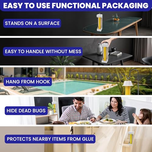 Fly Stick Sticky Fly Traps for Indoors Outdoor 6pk. Non-Toxic Super Sticky Hanging Flies Catcher Paper Tape Strips for Home. Catches All Bugs and gnats. Indoor Outdoor House Flying Insect Trap. - size: 6pack