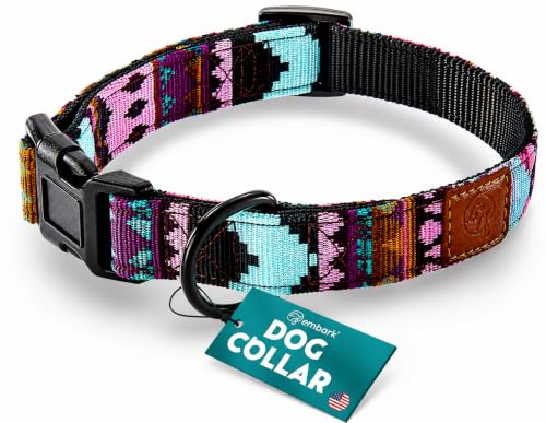 Embark Dog Collar - Adjustable Heavy Duty Outdoor Pet Training Collar - color: Aztec, size: Medium