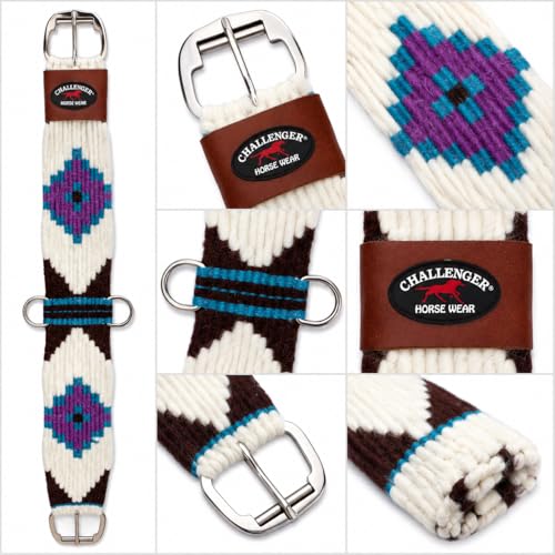 CHALLENGER Horse Western 13 Strand Double Weave Multicolor Mohair Straight Cinch 97RT16 - size: 28"