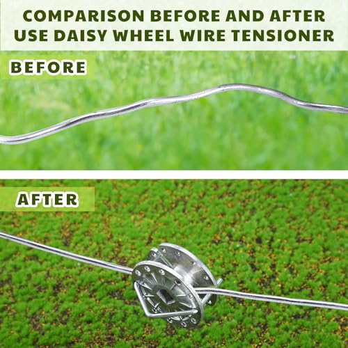 12 Pcs Fence Tightener Electric Wire Tensioner with 4mm Galvanized Pin, Heavy Duty Aluminum Rapid Inline Ratchet Strainer for Farm Ranch Orchard Post Repair