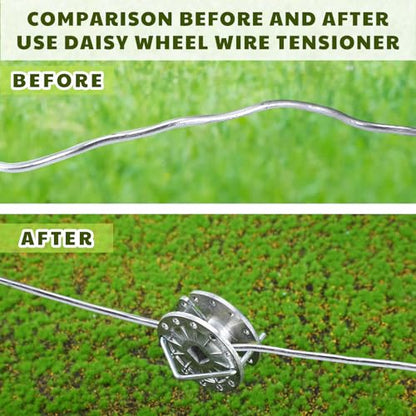 12 Pcs Fence Tightener Electric Wire Tensioner with 4mm Galvanized Pin, Heavy Duty Aluminum Rapid Inline Ratchet Strainer for Farm Ranch Orchard Post Repair