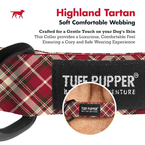 Tuff Pupper Premium Adjustable Dog Collar, Stylish Pattern Collars Designed in USA, Quick Release Buckle, Highland Tartan Small (0.7 Inch Wide x 8-12 Inch Neck) - color: Highland Tartan, size: Small