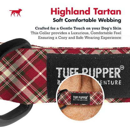 Tuff Pupper Premium Adjustable Dog Collar, Stylish Pattern Collars Designed in USA, Quick Release Buckle, Highland Tartan Small (0.7 Inch Wide x 8-12 Inch Neck) - color: Highland Tartan, size: Small