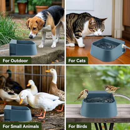 LESYPET Dog Automatic Water Dispenser with Hose, 68 oz Outdoor Dog Drinking Water Bowl for Chicken Livestock, Auto Filling Waterer for Pets & Livestock - size: 68 oz - Bowl with Hose