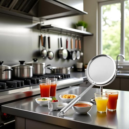 Stainless Steel Fine Mesh Strainer Spoon - Strainer Fine Mesh Skimmer | Beyond Draw Mesh Strainer, Cooking Food Strainer Ladle For Skimming Grease And Foam For Soybean Milk, Juices