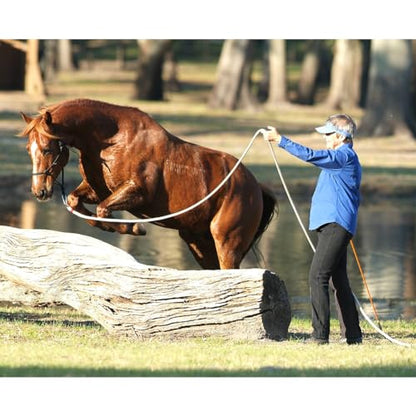 PARELLI 22 Foot Line Ground Training Rope - Strong Everyday Use All-Purpose Large Horse Lead Rope with Loop & Latigo Popper | 9/16" Diameter Smooth Yachting Braid, Green - color: Green