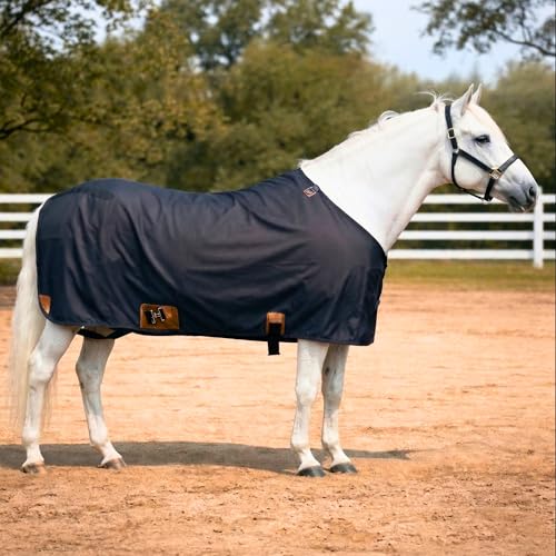 Nylon Horse 420D Stable Sheet | Breathable & Durable Horse Sheet | Keeps Coat Clean, Smooth & Shiny | Adjustable Fit Summer Sheet (60"– 86" Sizes) - color: Black, size: 72"
