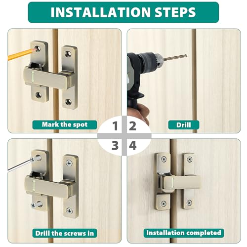Mooche Sliding Barn Door Lock, 90/180 Degree Flip Door Lock Latch, Cyan - color: Cyan