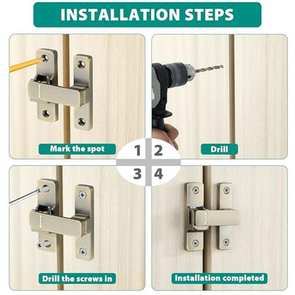 Mooche Sliding Barn Door Lock, 90/180 Degree Flip Door Lock Latch, Cyan - color: Cyan