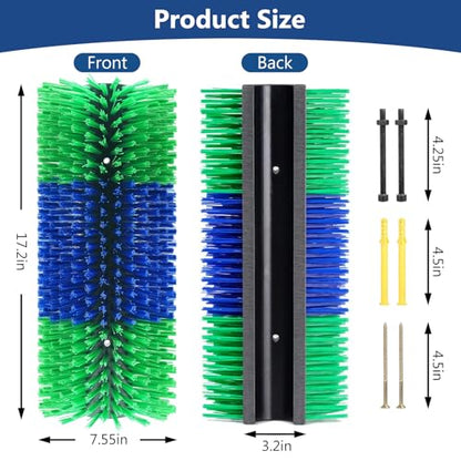 2 Pcs Livestock Scratching Brush, Cow Scratcher Brush Horse Brushes, Relieve Itching on the Back of Livestock, Full Massage Grooming Brush Kit With 6 Screws for Horses, Cow, Goat, Cattle, Sheep, Pigs