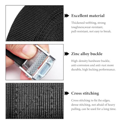 Lashing Straps with Buckles, 16.4ft x 1in Adjustable Cam Buckle Tie Down Strap, Heavy Duty Cinch Strap for Motorcycle Kayak Cargo Luggage, Universal Car Accessories