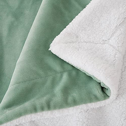 SOCHOW Sherpa Fleece Throw Blanket, Celadon, 50x60 inches | Double-Sided Super Soft Luxurious Plush Blanket Throw Size - color: Celadon, size: 50"×60"
