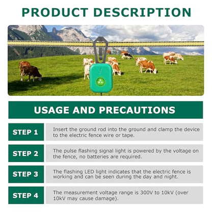 Pulse Flash Electric Fence Tester with LED Indicator, 2 PCS - style: 2 Pack