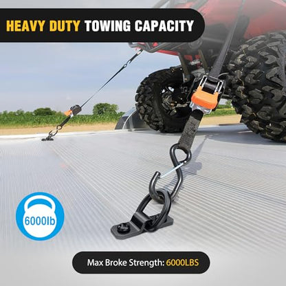 Nilight 6Pcs 3/8” Steel Heavy Duty Truck Tie Down Anchors | 6000 Pound Tie Down Rings Hooks for Trucks Trailers Boats RV Campers Vans Kayaks Motorcycles Deliveries ATVs,Black - color: 3/8" 6Pcs Black