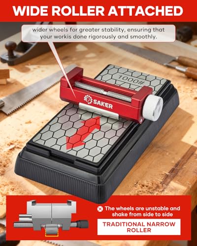 Saker Chisel Sharpening Jig, Chisel Sharpener,Wood Honing Guide - style: Red Honing Guide and Stone with ruler