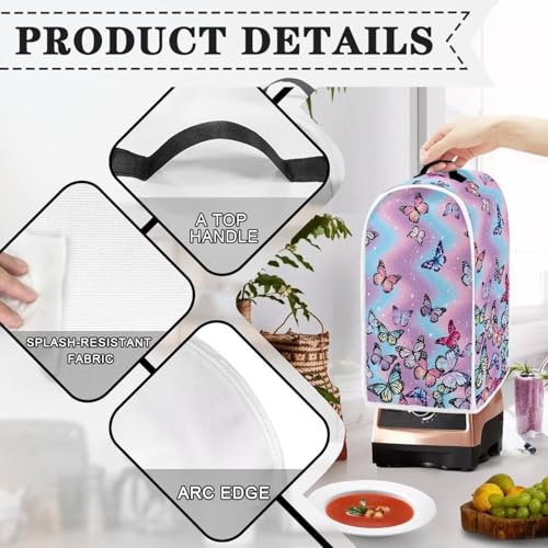 Appliance Dust Cover with Hook Comfortable Stylish Protective Cover Stand Blender Cover Fashion Blender Cover Colorful Butterfly - color: Colorful Butterfly