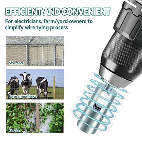 Twist Ties Tool for 9 Gauge Drill Chuck, Fixing Twist Fence Ties Tool Compatible with 3/8" Power Drills Wire Easy Twist Tool for Fixing Chain Link Fence and Loop Fences