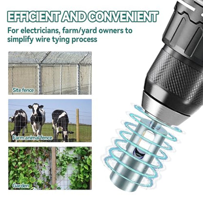 Twist Ties Tool for 9 Gauge Drill Chuck, Fixing Twist Fence Ties Tool Compatible with 3/8" Power Drills Wire Easy Twist Tool for Fixing Chain Link Fence and Loop Fences
