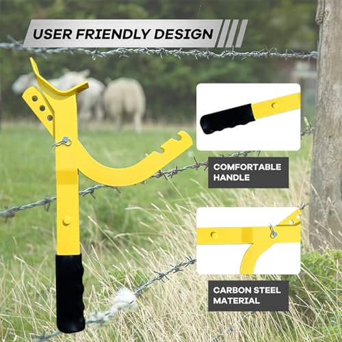 Heavy Duty Fence Stretcher Tool for Chain Link, Fence Puller Tool for Easy One Person Operation, Adjustable Pull Range, Fits 1-3/8" to 4" Posts - size: Compatible Post Size: 1-3/8" to 4"