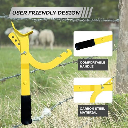 Heavy Duty Fence Stretcher Tool for Chain Link, Fence Puller Tool for Easy One Person Operation, Adjustable Pull Range, Fits 1-3/8" to 4" Posts - size: Compatible Post Size: 1-3/8" to 4"