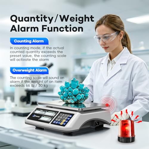 Counting Scale 88lb/40kg x 0.5g Industrial Scale lb/oz/g/kg Digital Parts Scale with Dual LCD Display, Rechargeable Inventory Scale for Small Parts Coins Pieces Tickets, Precision Gram Scale - style: 40kg x 0.5g with 3 Displays