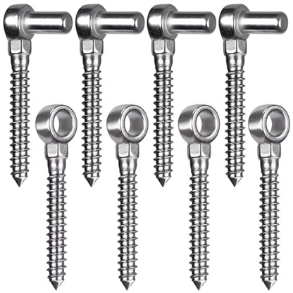 Insaga Cast 304 Stainless Steel Gate Hinges 4Pack Lag Screw Hinge for Farm M12 Hook and Eye Hinges, Partial Thread Gate Hinge Bolts for Wood Cattle Livestock Gate for Fence - color: M12 Hook and Eye Hinge-4Pair