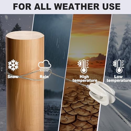 12Pcs Electric Fence End Insulator with 0.8m Wire 200kgf