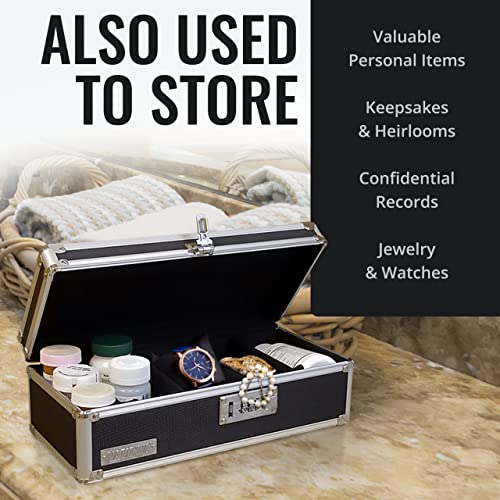 Vaultz Locking Medicine Storage Box, Combo Lock, 3.75x11.88x5.25, Black - color: Black