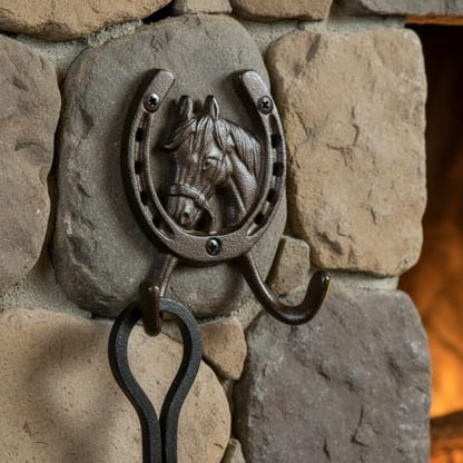 Comfy Hour 5 Inch Horse Hooks for Wall, Horseshoe Key Holder