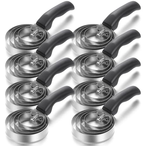 Tanlade 4 Rings 8 Pack Curry Comb Horse Brush Metal Curry Brush Derby Party Supplies Reversible Stainless Steel Comb Scraper with Comfortable Grip for Cow Sheep Pet Dog Goat Horse (Black) - color: Black