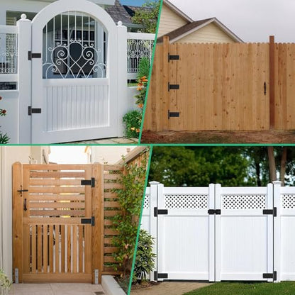 6-inch Gate Hinges,280Lbs Capacity,Matte Black,2 Pack Heavy Duty Door Hinge - size: 6“-2 pcs-Matte Black