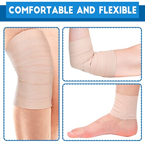 Nuanchu 16 Rolls Self Adhesive Elastic Bandage Wrap Breathable Flexible Stretch Sports Tape for Wrist Ankle Support, Cohesive Vet Wrap for Horse Pet(4 Inch x 5 Yard) - size: 4 Inch x 5 Yard