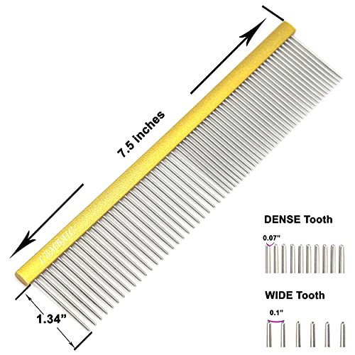 Dog Grooming Comb Deshedding Remove Tangles,Knot,Mats.(7.5inches) - color: gold, size: Medium