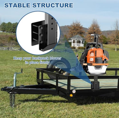 Heavy Duty Backpack Blower Rack for Truck & Trailer, Black - color: Black