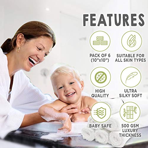 KeaBabies Baby Hair Brush and Baby Comb Set & Baby Washcloths - Wooden Baby Brush with Soft Goat Bristle - Bamboo Viscose Baby Towels and Washcloths