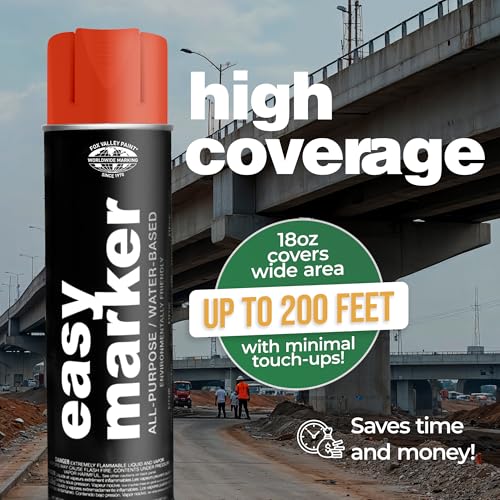 Fox Valley Easy Marker Inverted Paint 16oz Pack of 12, Orange Fluorescent