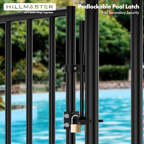 Auto Pool Gate Latch,Chain Link Child Safety Pool Latch for Chain Link 1-3/8" Gate Frames and 1-7/8" Gate Posts,Push Style Pool Latch for Outdoor Fence Self-Latching Pool Latch with Spring Closer - size: 1-3/8"x1-7/8"
