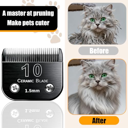 Dog Grooming Clipper Blades Replacement Compatible with Andis Dog Clippers - size: Black(10)