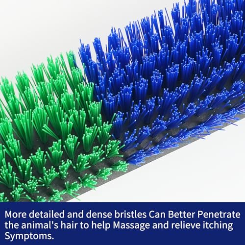 4PCS Livestock Scratching Brush Goat Scratching Tool Post Massage Grooming Brush with 8 Screws for Animals Back Scratcher Itch Brushes for Cattle, Sheep, Horses, Pigs,Cow(4, Green) - color: Green