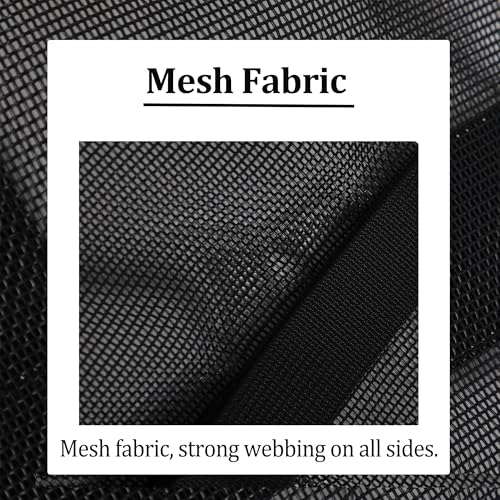 Stall Guard for Horse, 27"x19" Adjustable Nylon Horses Stall Guard with Straps & Snaps | Easy to Install in Stable and Barn - color: Black (Mesh)