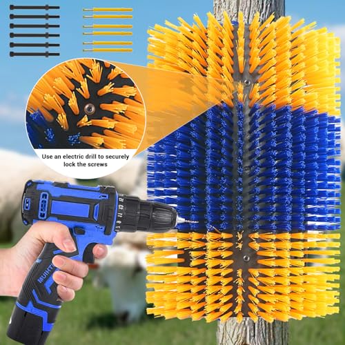 Garvee Livestock Scratch Brushes, Horse Scratcher Full Massage Grooming Brush Kit, Hard Silk Ranch Cow Brush Relieve Itching on the Back of Livestock for Horse Cow Cattle Sheep Pig Goat
