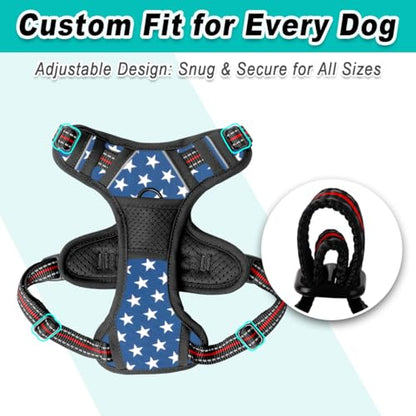 BARKBAY Dog Harness for Small Sized Dog No Pull 2 Leash Clips Dog Vest - color: Star, size: X-Small