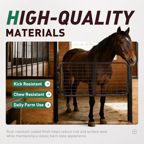 Horse Stall Gate 48" W x 24" H Compatible with Livestock Enclosures