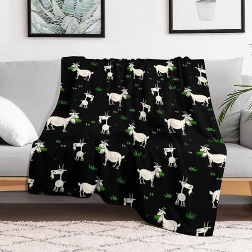 Goat Fleece Throw Blanket for Couch Adults Teens 40" X 50" - color: Goat, size: 40x50 inch