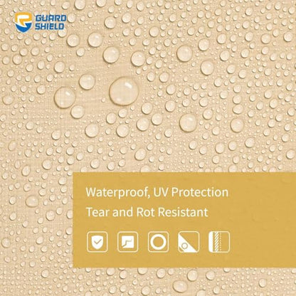 GUARD SHIELD Beige Tarp Heavy Duty Waterproof 10x20 Feet Outdoor Poly Tarps Cover Thick UV Resistant Canopy Tarpaulin with Grommets 10mil - color: Beige/Khaki, size: 10x20