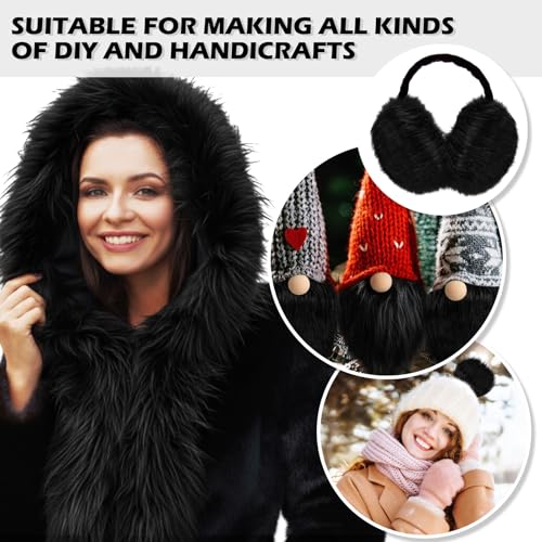 Tatuo 2 X 60 Inch Black Fake Fur Fabric for Crafts Sewing DIY - color: Black, size: 2 x 60 Inch
