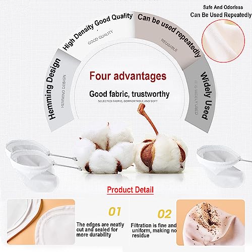 Ultra Fine Mesh Strainer Bags, Reusable 180 Mesh Steel Handle Frame for Filter NutMilk, Coffee, Milk, Butter, Juices and Fresh Cheese 【Ultra Dense-Diameter 7.48 Height 12.59】